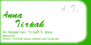 anna tirpak business card